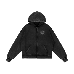 Alternative view of Megumin's Explosive Path - 440GSM Snow Washed Zip Hoodie