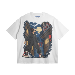 City Fox, Moonlit Encounter - 305GSM Oversized T-Shirt