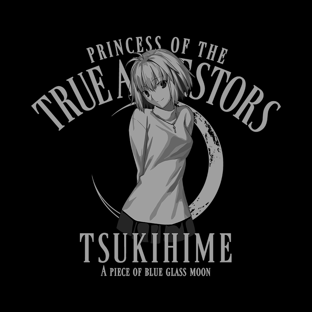 Tsukihime Back Art Preview Tsukihime - 285GSM Faded Wash T-Shirt - Image 4
