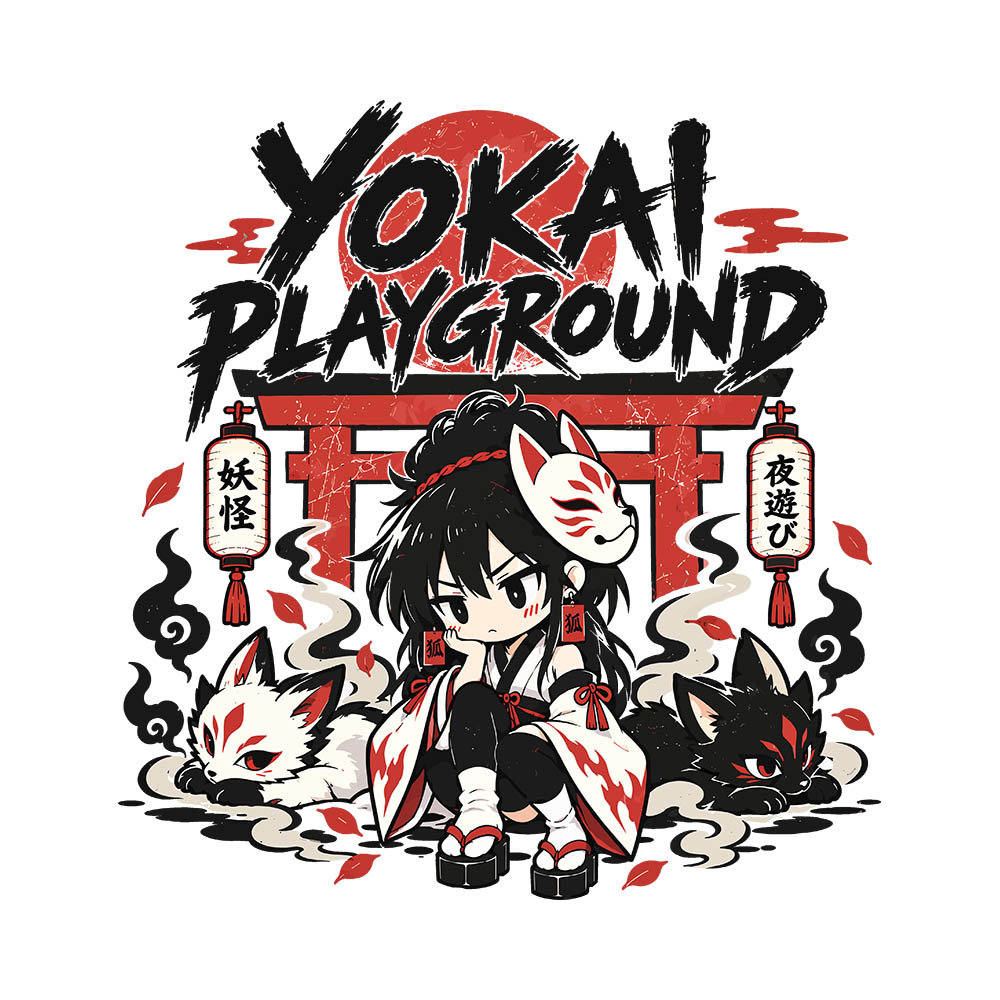 Yokai Playground Art Preview Yokai Playground - Regular Fit T-Shirt - Image 2