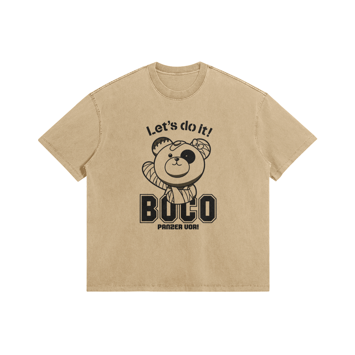 Boco 2 285GSM Faded Wash T Shirt Front Girls und Panzer Boco - 285gsm Faded Wash T-Shirt
