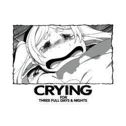Frieren Crying 1 Art Preview Crying For Three Full Days & Nights - 305GSM Oversized T-Shirt - Image 3